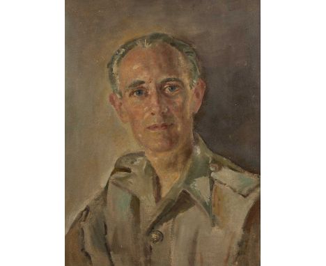 Simon Elwes (1902-1975)Portrait of Mr P.R. Astley, oil on canvas, 58.5 x 43.5cm Simon Elwes, official war artist during the S