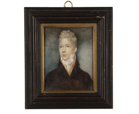 English school (early 19th century)Bust length portrait of Henry, son of Lord and Lady George Murray, wearing white stock and