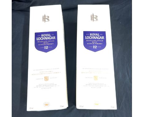 2 bottles of Royal Lochnagar 12 Years old single malt Scotch whisky, 70cl