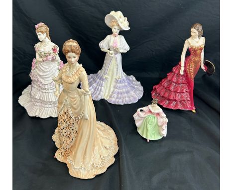 Selection of 6 lady figures includes Royal Doulton, Coalport, Royal Worcester etc