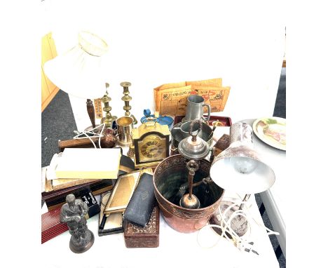 Selection of miscellaneous includes brassware, Angle poise lamp etc 