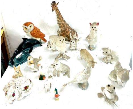 Selection of animal ornaments to include Royal Osbourne, Beswick, Poole etc 