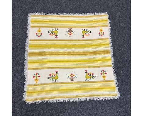 Vintage Welsh embroidery measures approximately 48 inches by 48 inches