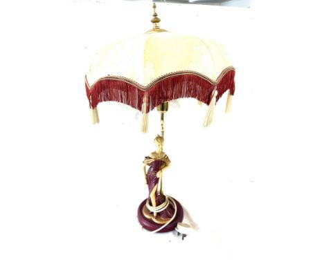 Art deco lady figure lamp, untested 