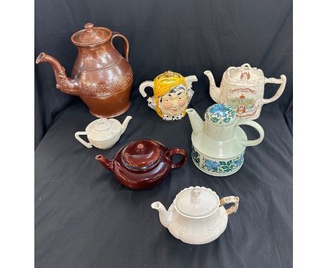 Large selection of assorted vintage and later tea pots 
