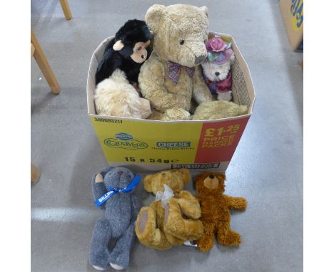 A collection of Teddy bears including one Steiff **PLEASE NOTE THIS LOT IS NOT ELIGIBLE FOR POSTING AND PACKING** 