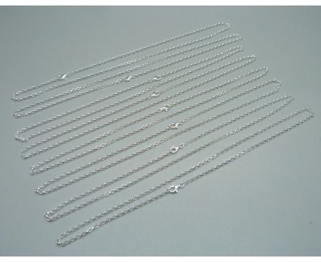 Eight 925 sterling silver belcher chains, 44cm 
