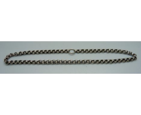 A Victorian chain/collarette, tests as silver 