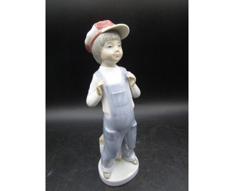 Lladro boy with accordion 23cmH
