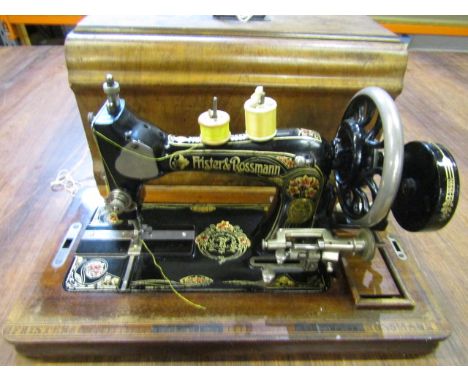 Frister &amp; Rossman Model K handcrank C1920? with red flower enamelling with key