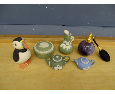 Wedgwood jasperware china and Caithness Crystal perfume atomiser etc&nbsp;