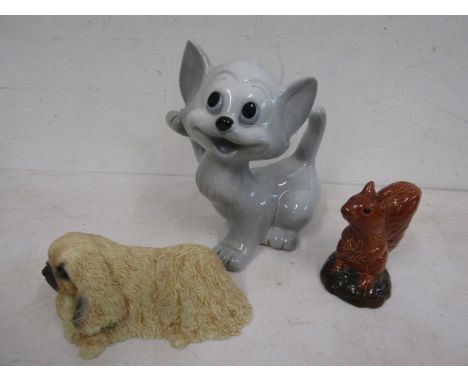 Beswick Beneagles squirrel decanter and 2 ceramic animals