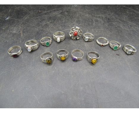 13 silver Celtic rings