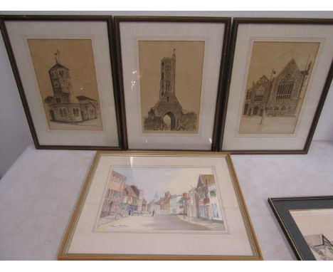Local area- Geoffrey Wilkinson Kings Lynn ltd edition prints signed in pencil plus Eileen Bunten watercolour Kings Lynn, A No