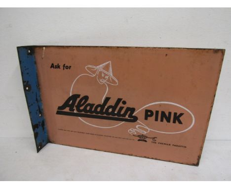 Aladdin double sided flanged enamel sign 46x30cm