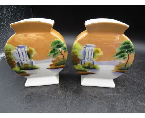 Pair Noritake vases 11cmH