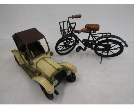 Metal model car and bike