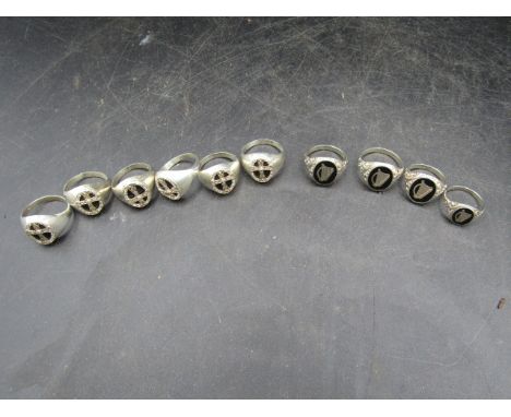 Mens silver Celtic rings x 10