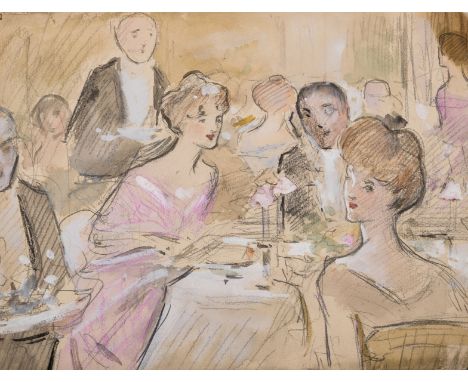 Newlyn &amp; Society Painter.- Costa (John da, painter, 1867-1931) Sketchbook, signed, c. 35pp., 1f. drawing of a society din