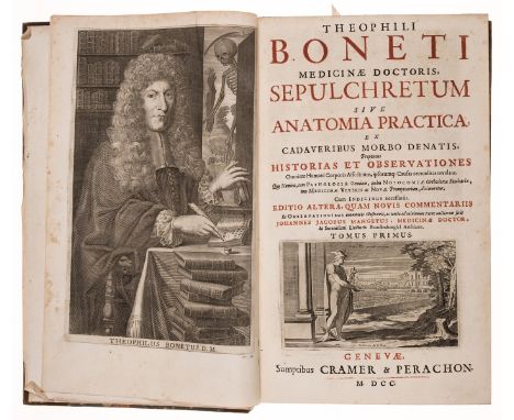 Medicine.- Bonet (Théophile) Sepulchretum sive anatomica practica ex cadaveribus morbo denatis, 3 vol., vol. 1 with half-titl