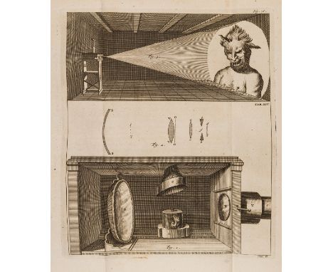 Gravesande (Willem Jacob Storm van 's) Physices elementa mathematica..., 2 vol. in 1, first edition, titles in red &amp; blac