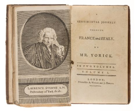 NO RESERVE Sterne (Laurence) A Sentimental Journey Through France and Italy, by Mr. Yorick, 2 vol., engraved frontispiece por