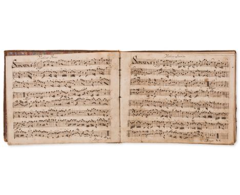 Music.- Corelli (Arcangelo) [Music for violin], manuscript, 33pp. of music, 40pp. of unused hand-ruled staves, a few short te