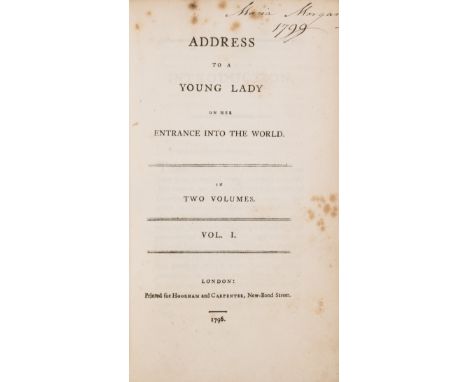 [Nicklin (Susan)] Address to a Young Lady on her Entrance into the World, 2 vol. in 1, first edition, bound without the title