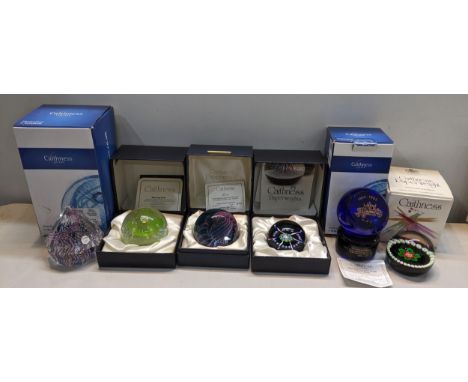 Six boxed Caithness paperweights to include The Guild 1988 Christmas weight: Morning Dew and othersLocation: 