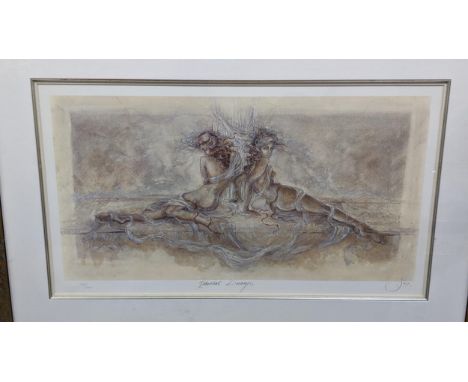 Joy Kirton Smith Lithograph entitled Ethereal 68 x 38 framed 