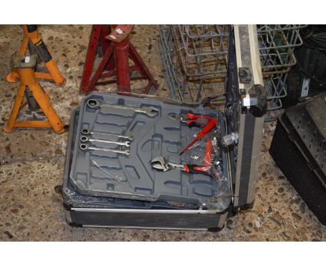 A work box including tools