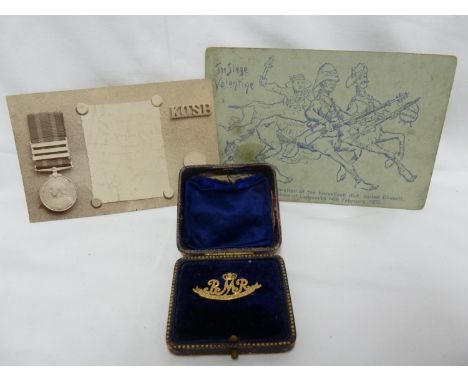 Militaria Interest - Anglo Boer War - Border Mounted Rifles -a yellow gold sweetheart brooch, marked 15ct, makers mark S W &a