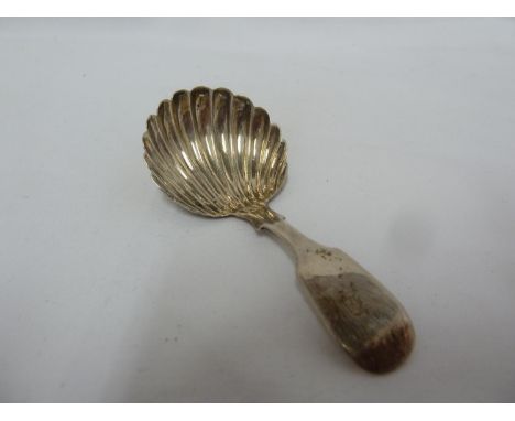 Scottish Interest - An Edinburgh silver scallop shell form caddy spoon, Edinburgh 1842, makers mark M &amp; C for Mackay &amp