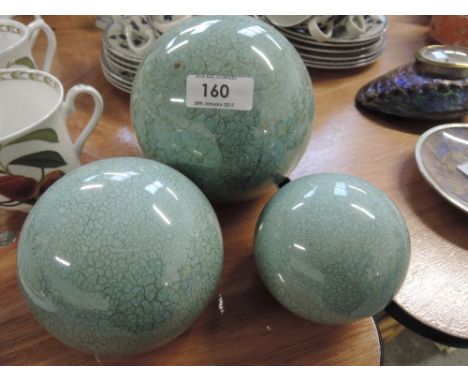 Three decorative ceramic balls