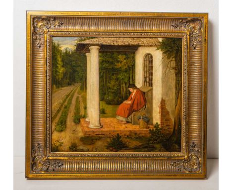 Mogensen, Thorald Halvor (1872 - 1937), Die Waldkapelle, Öl/Lw., eine Kopie nach M. v.Schwind, rs. bet., Bildgröße ca. 37 x 4