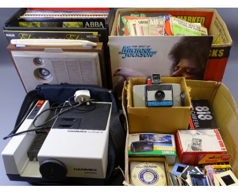 LPs - Abba, Jackson, Elvis ETC, vintage Popular Music Publications, Hanimex vintage projector and associated equipment (4 box