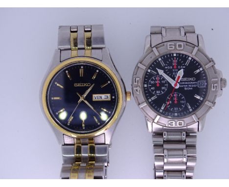 SEIKO GENTLEMAN'S WRISTWATCHES (2) to include an analogue Quartz Chronograph 50M calibre V657 in original box with instructio