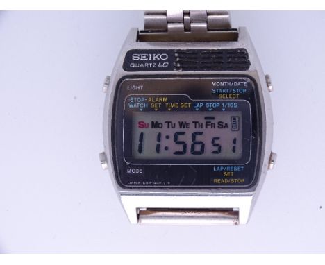 SEIKO QUARTZ DIGITAL ALARM CHRONOGRAPH WRISTWATCH, calibre A159-4019 with original box and instruction booklet