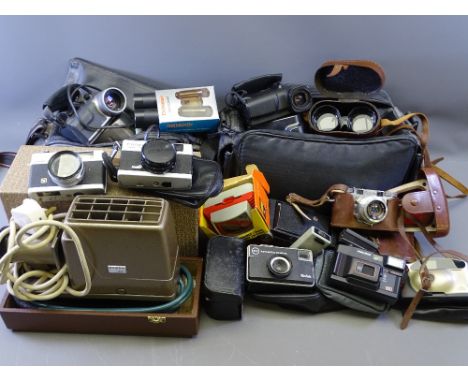 PHOTOGRAPHY ITEMS - KONICA C35 vintage camera, Cosina Compact 35E camera, boxed cameras ETC also video cameras and Argus case