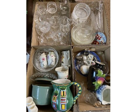 HEAVY GLASS VASE, 30cm H, other quality glassware and china items ETC