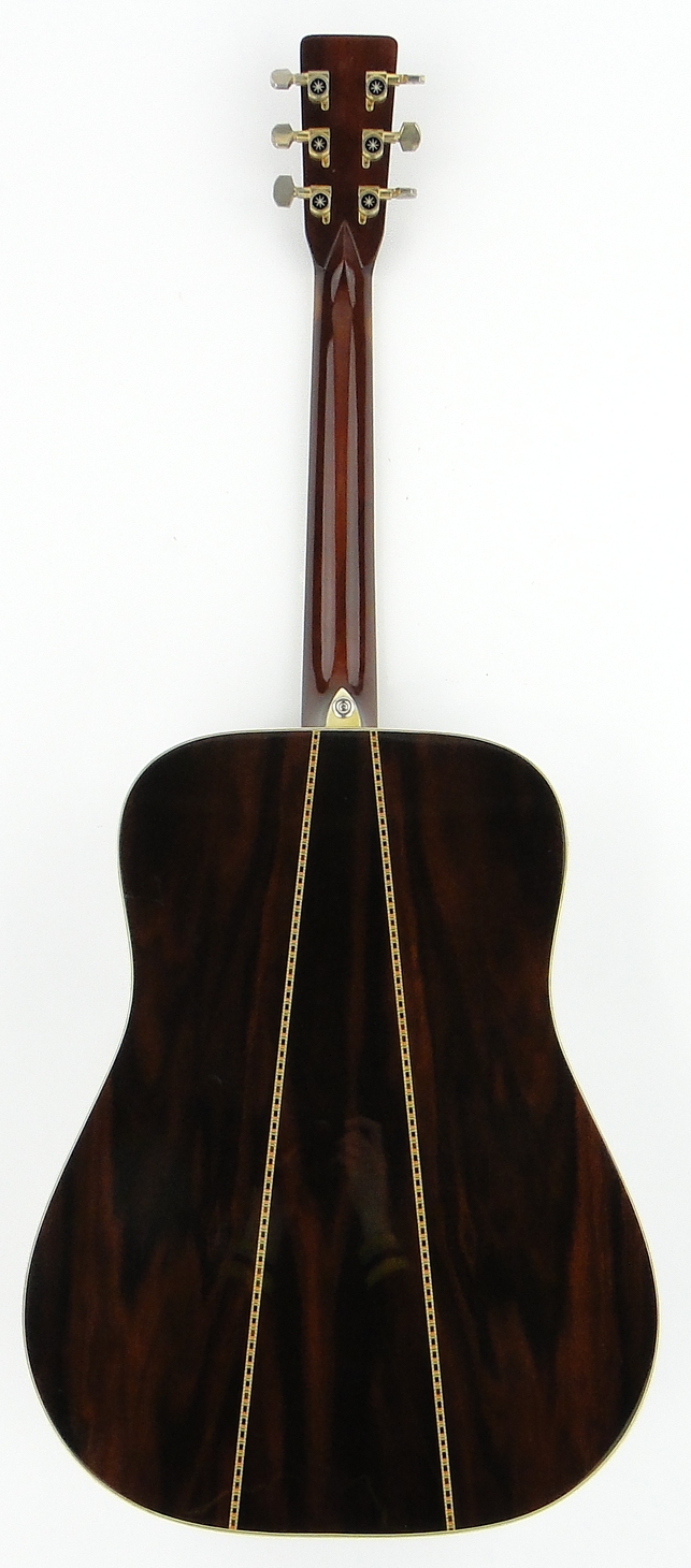 A Japanese acoustic guitar, by T Haruo, circa 1976, with mother of