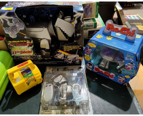 3 originally boxed robot dogs - Cyber Dog &amp; 2 others; Teenage Ninja Turtle torch &amp; 4 T-Max disco lights 