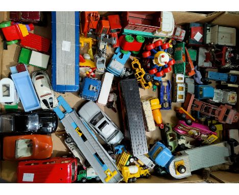A large collection of unboxed diecast Corgi, Dinky vehicles etc 