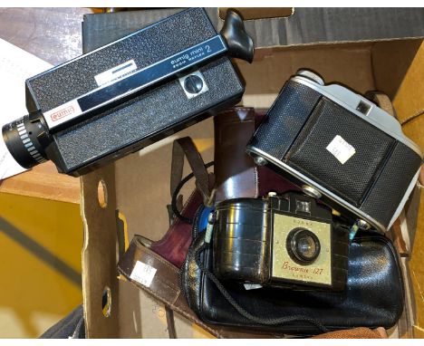 A GB Kershaw 110 35mm camera; a Brown 127 camera; a Eumig mini 300m reflex cine camera 