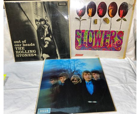 THE ROLLING STONES: Out of Our Heads, LK 4733; Between The Buttons; SKL 4852 and Flowers, LL 3509 