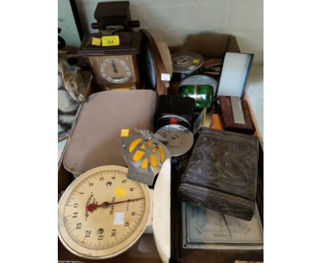A selection of collects less including clicks, barometers, perpetual calendar, scales etc 