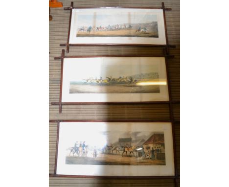 T. Sutherland after H. Alken, three racing scenes in coloured aquatint; 'Epsom- Running', 'Newmarket-Training', 'Ipswich - We