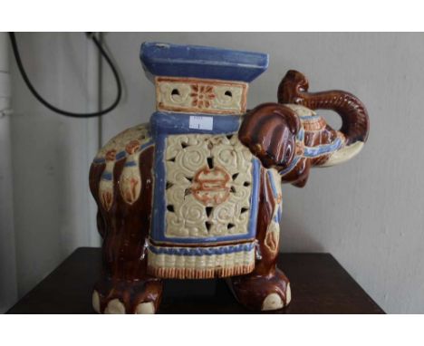 A small but perfectly formed ceramic oriental elephant plantstand