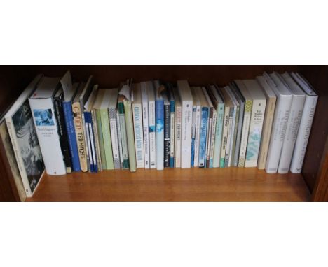 A shelf containing a good selection of works by and about Ted Hughes (42 titles)