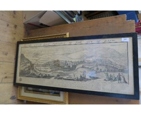 AN ANTIQUE PRINT OF THE SOUTH EASTERN PROSPECT OF THE CITY OF BATH, MAX 14.5INS X 35INS